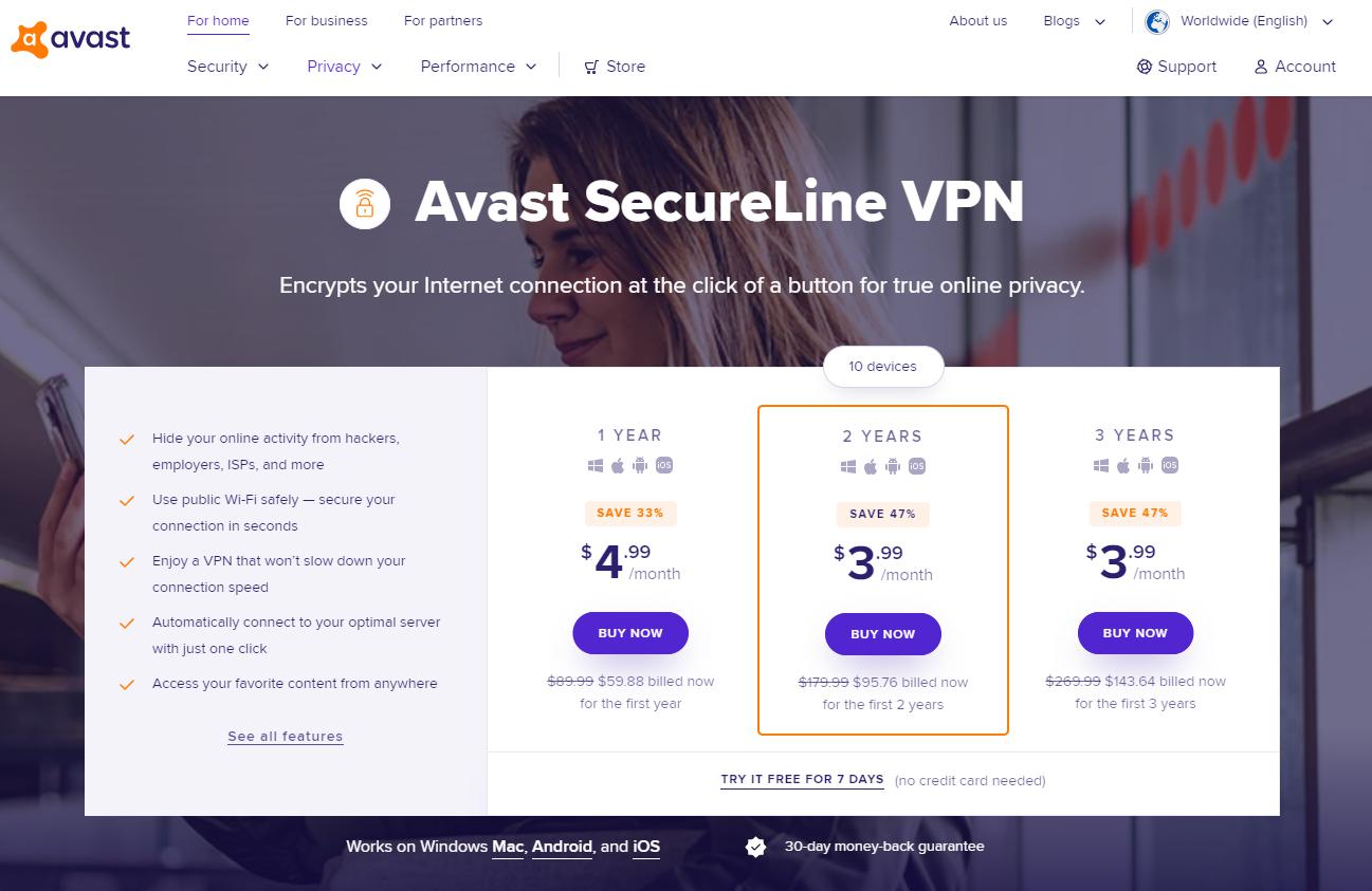 Avast SecureLine VPN Recenzia